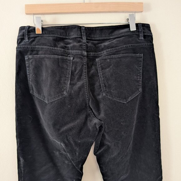 J. Jill Black Velvet Straight Leg Pants Size 8‎ Petite Classic Casual Chic - Picture 8 of 10